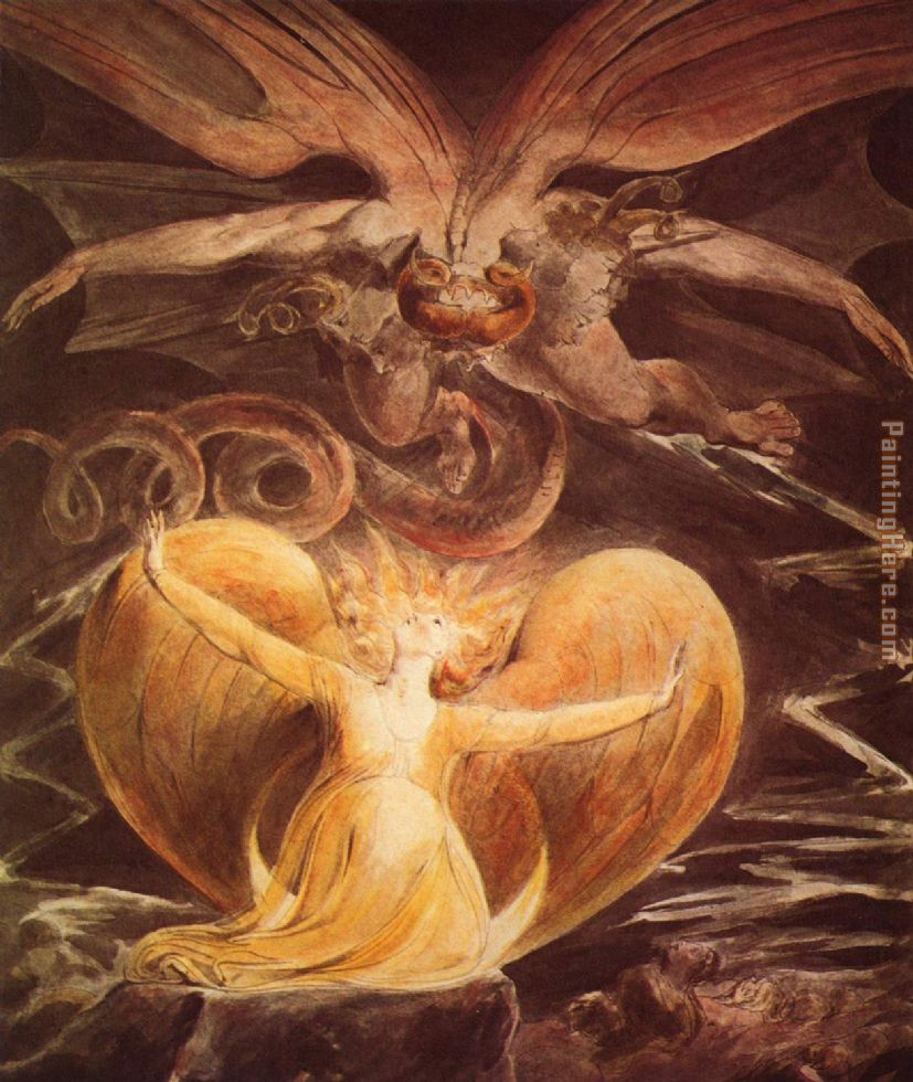 The Great Red Dragon and the Woman Clothed with Sun painting - William Blake The Great Red Dragon and the Woman Clothed with Sun art painting